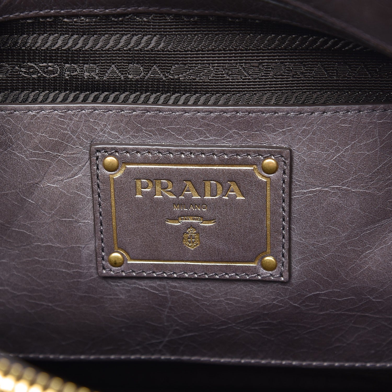 Prada Vitello Shine Top Handle Bag Fumo 7 of 11