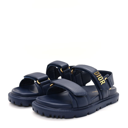 Christian Dior Lambskin Dioract 10mm Sandals 37.5 Blue 4 of 10