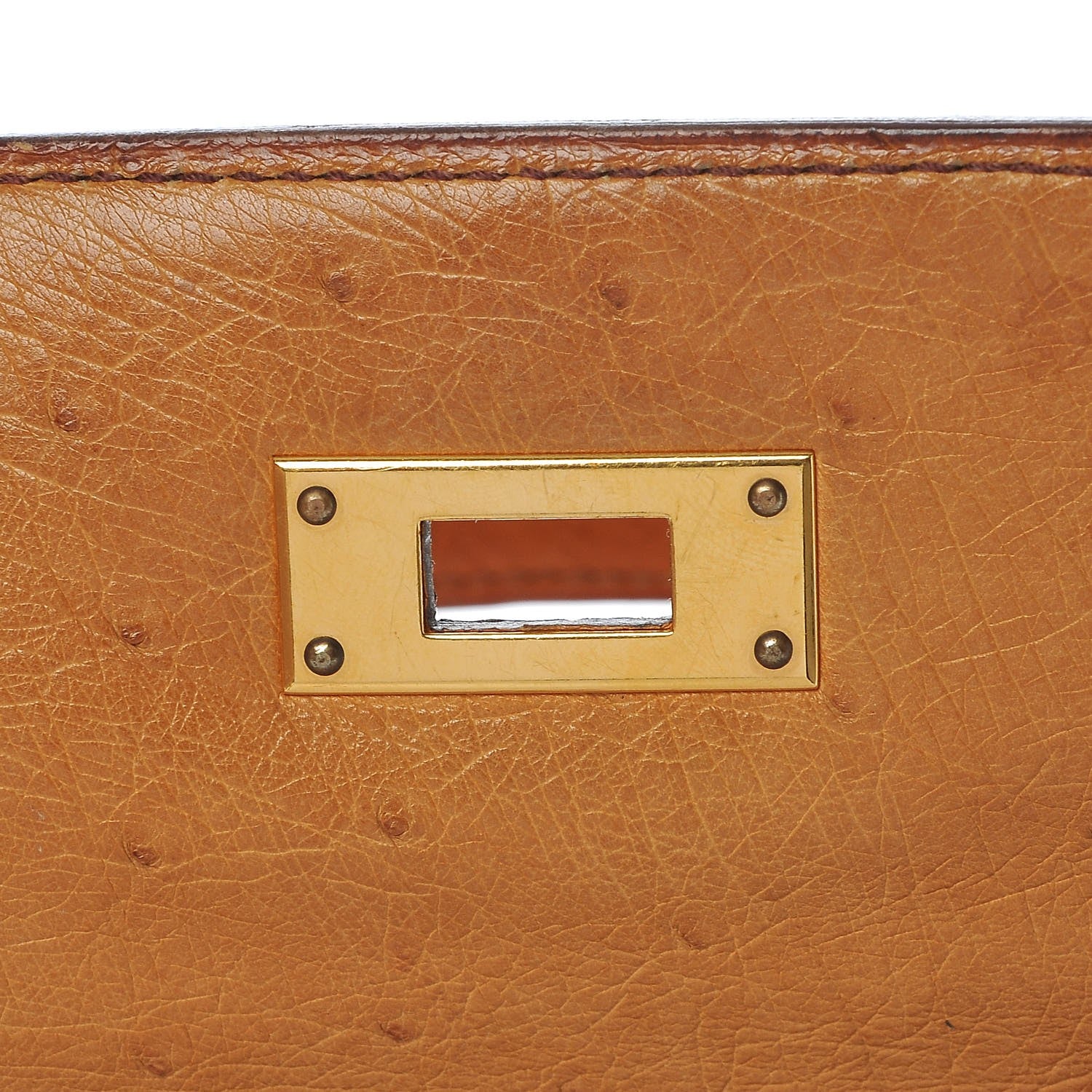 Hermes Ostrich Kelly Retourne 32 Gold 31 of 33