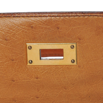 Hermes Ostrich Kelly Retourne 32 Gold 31 of 33