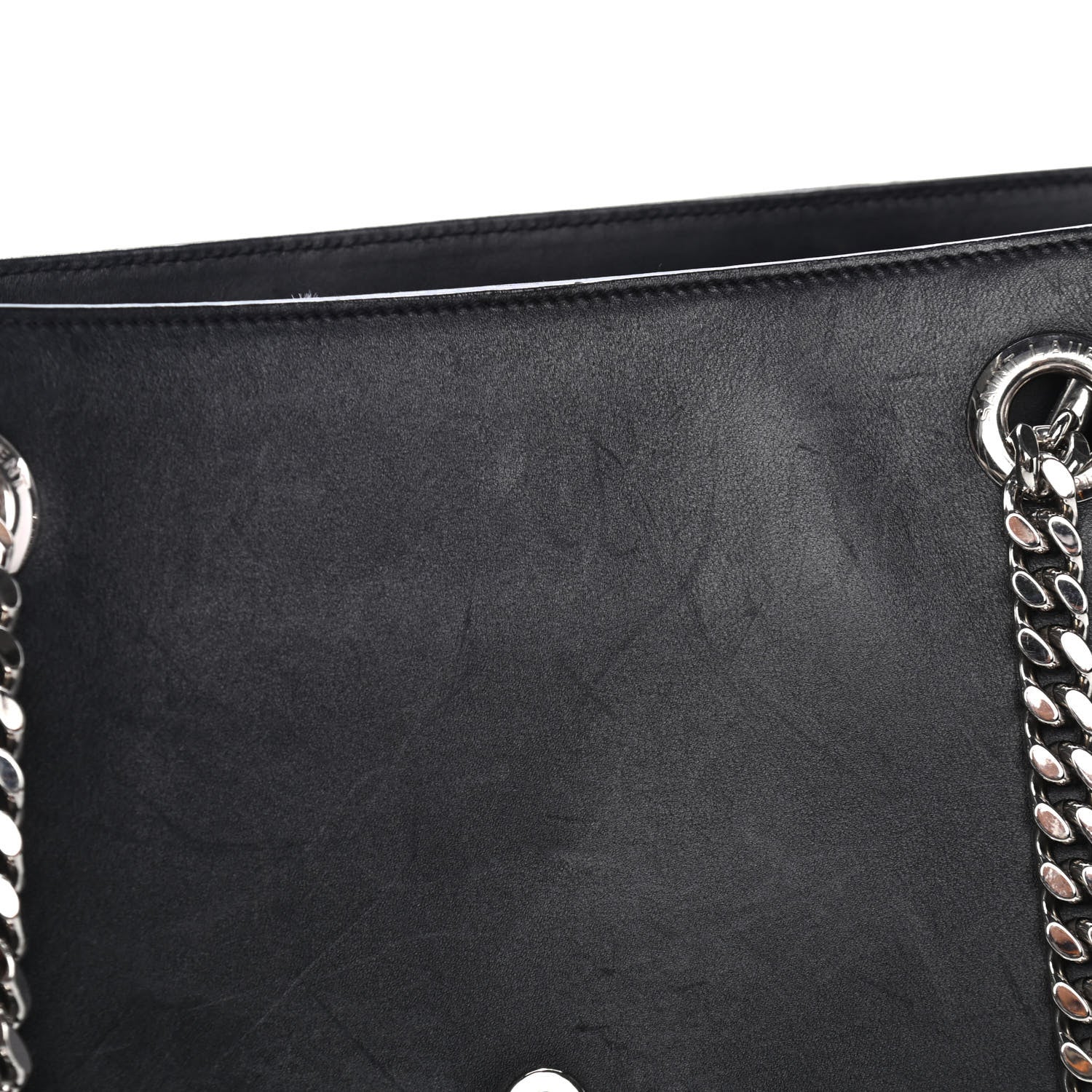Saint Laurent Calfskin Classic Monogram Shopping Bag Black 4 of 4
