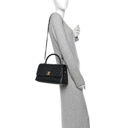 Chanel Caviar Quilted Small Coco Handle Flap Black 2 of 12