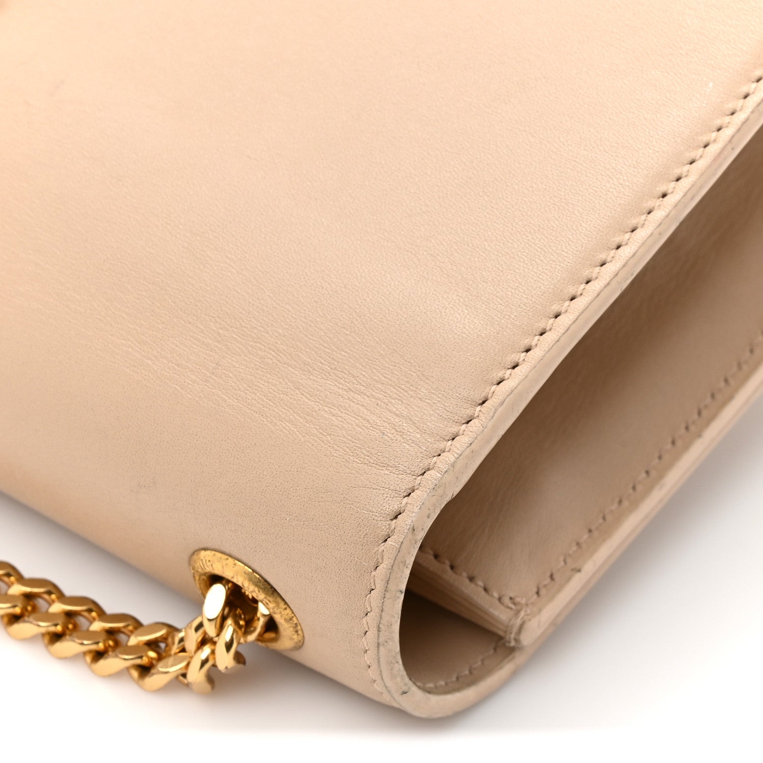 Saint Laurent Smooth Calfskin Medium Classic Monogram Kate Tassel Satchel Nude Powder 15 of 16