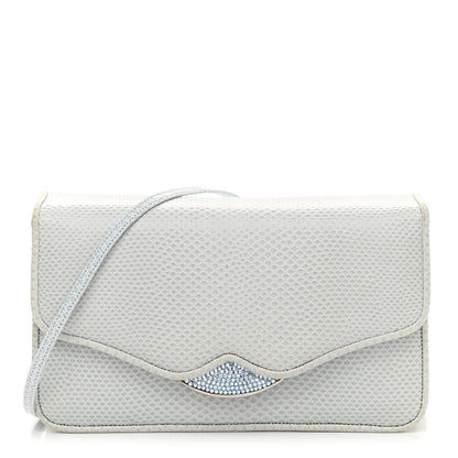 Judith Leiber Crystal Lizard Embossed Evening Bag Light Blue 1 of 9