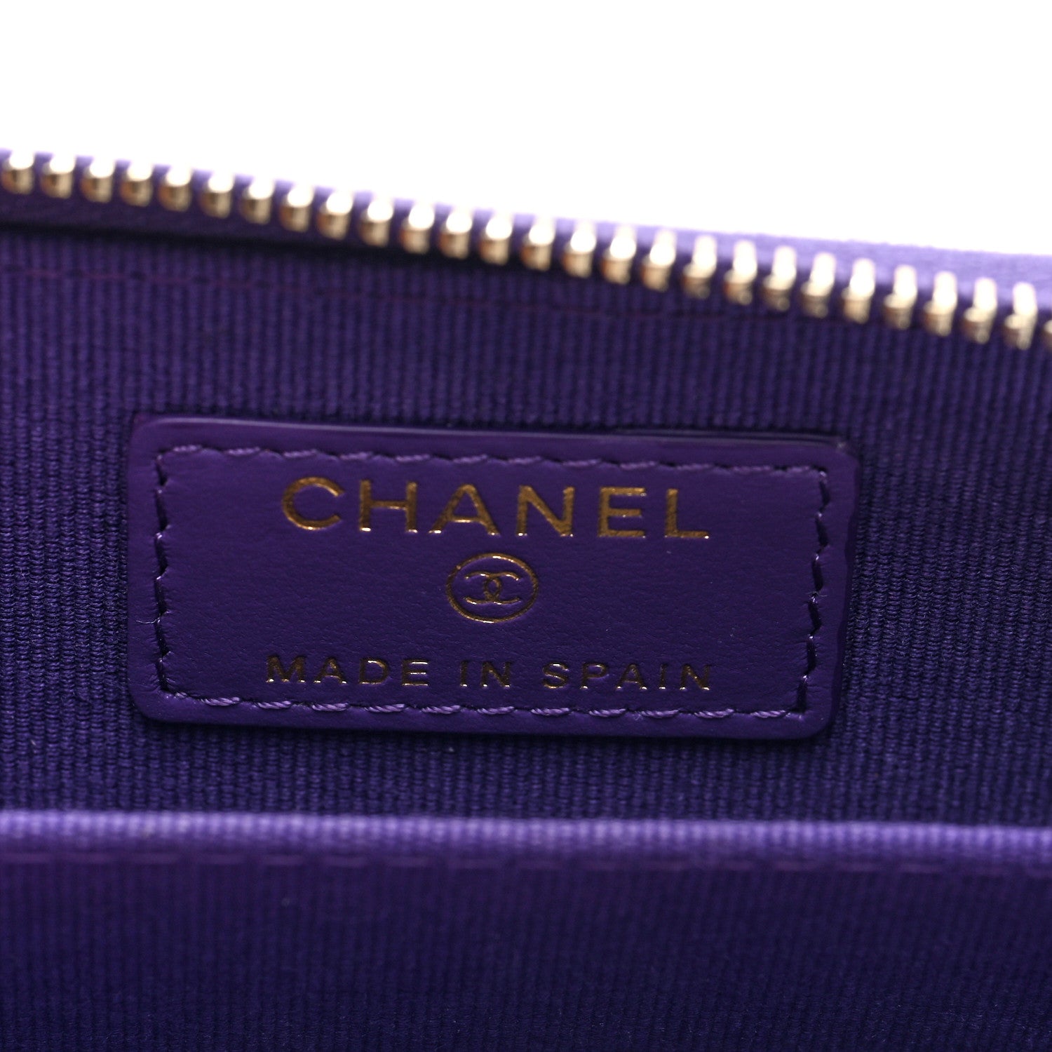 Chanel Caviar Quilted Zip Coin Purse Purple 6 of 7
