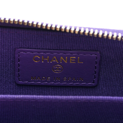 Chanel Caviar Quilted Zip Coin Purse Purple 6 of 7