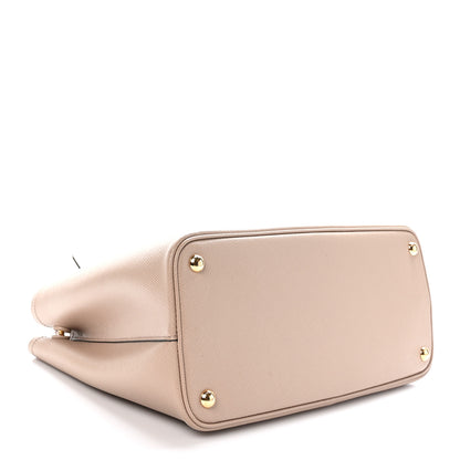 Prada Saffiano Cuir Medium Double Bag Cammeo Black 4 of 10