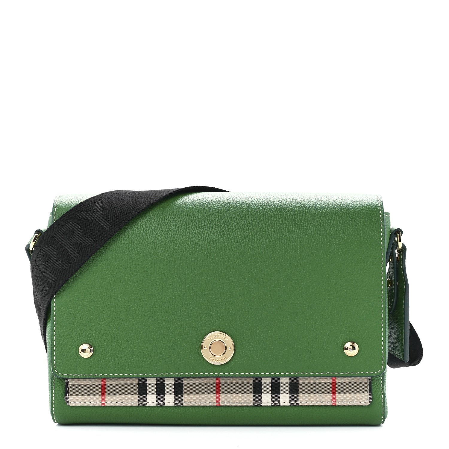 Burberry Grainy Calfskin Vintage Check Note Crossbody Bag Ivy Green 1 of 11