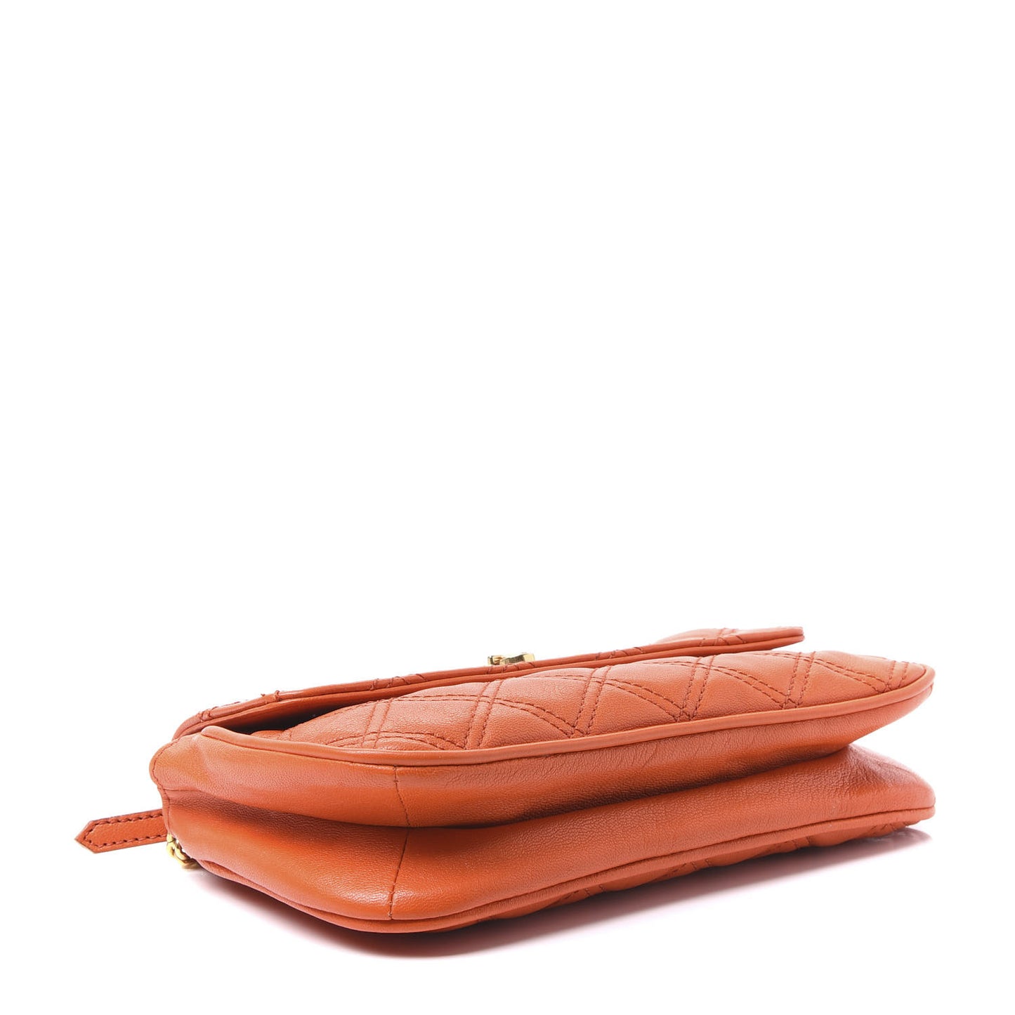 Quilted Lambskin The Small Single Flap Orange