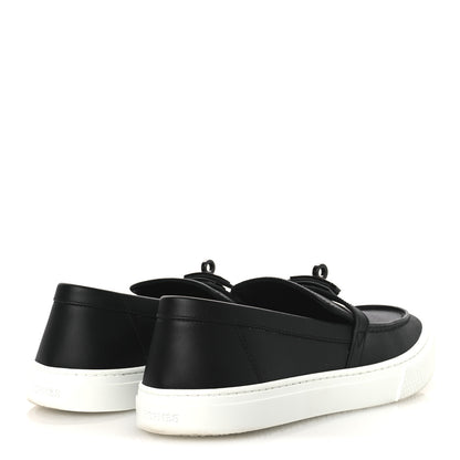 Hermes Calfskin Game Slip On Sneakers 39.5 Black 5 of 10