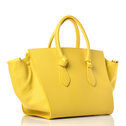 Celine Crisped Calfskin Small Tie Knot Tote Sun Yellow 3 of 9