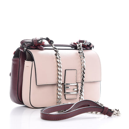 Fendi Vitello Dolce Crystal Flowerland Bi-Color Micro Double Baguette Bordeaux Soap 3 of 6