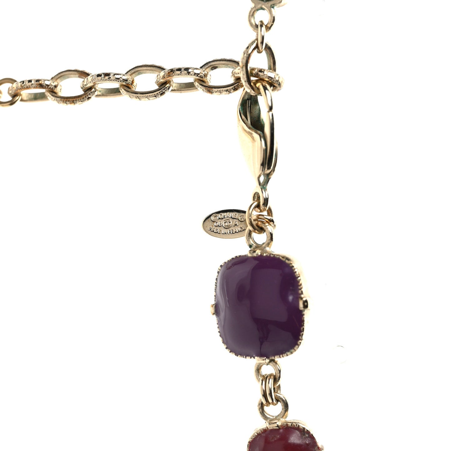 Crystal Bead Gripoix Poured Glass CC Necklace Multicolor