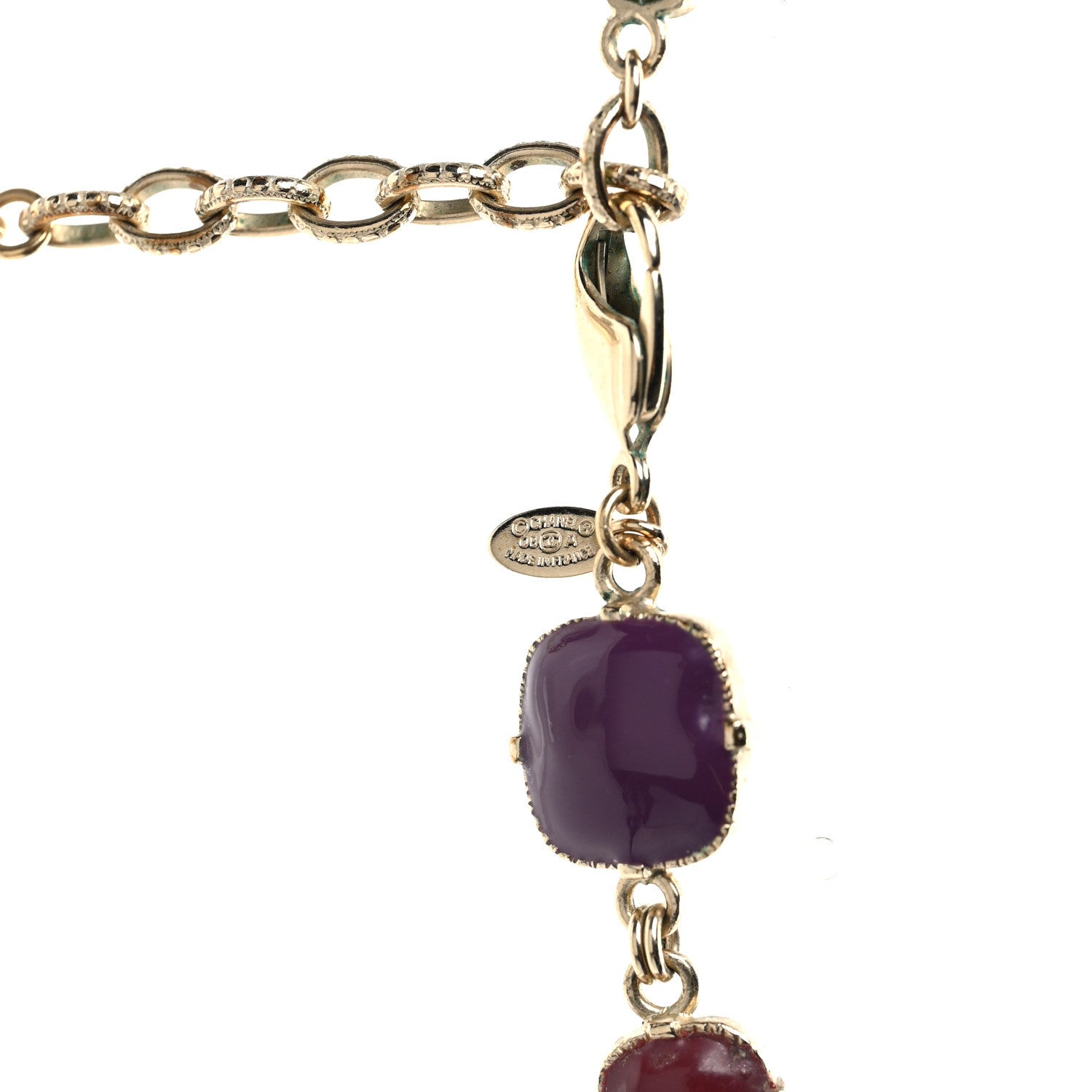Chanel Crystal Bead Gripoix Poured Glass CC Necklace Multicolor 3 of 5