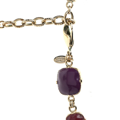 Chanel Crystal Bead Gripoix Poured Glass CC Necklace Multicolor 3 of 5