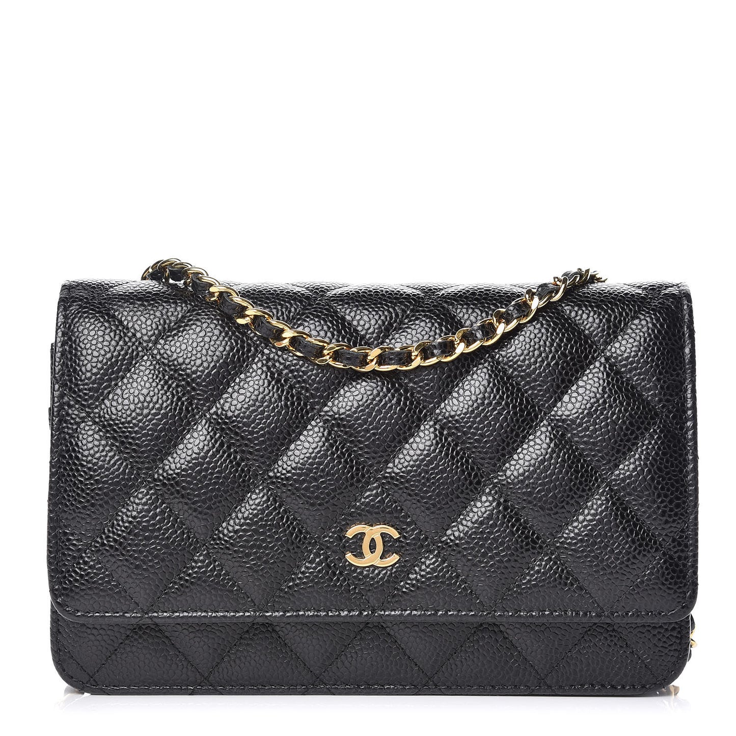 Caviar Quilted Wallet On Chain WOC Black