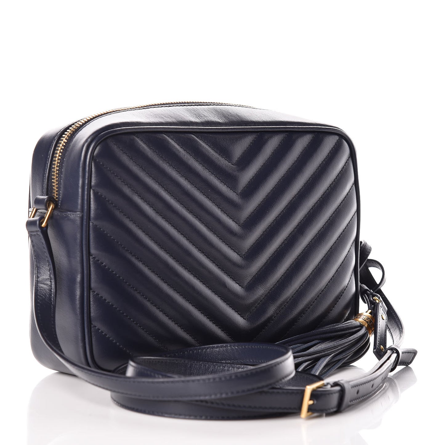 Calfskin Matelasse Monogram Lou Camera Bag Navy