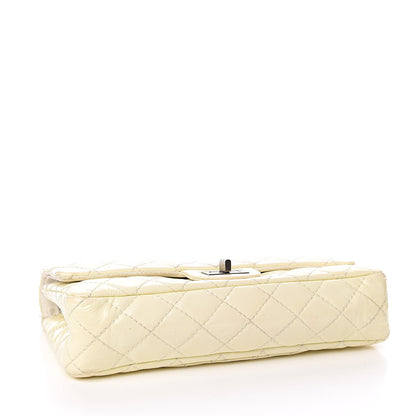 Chanel Patent Distressed Calfskin Quilted 2.55 Reissue 225 Flap White 4 of 10