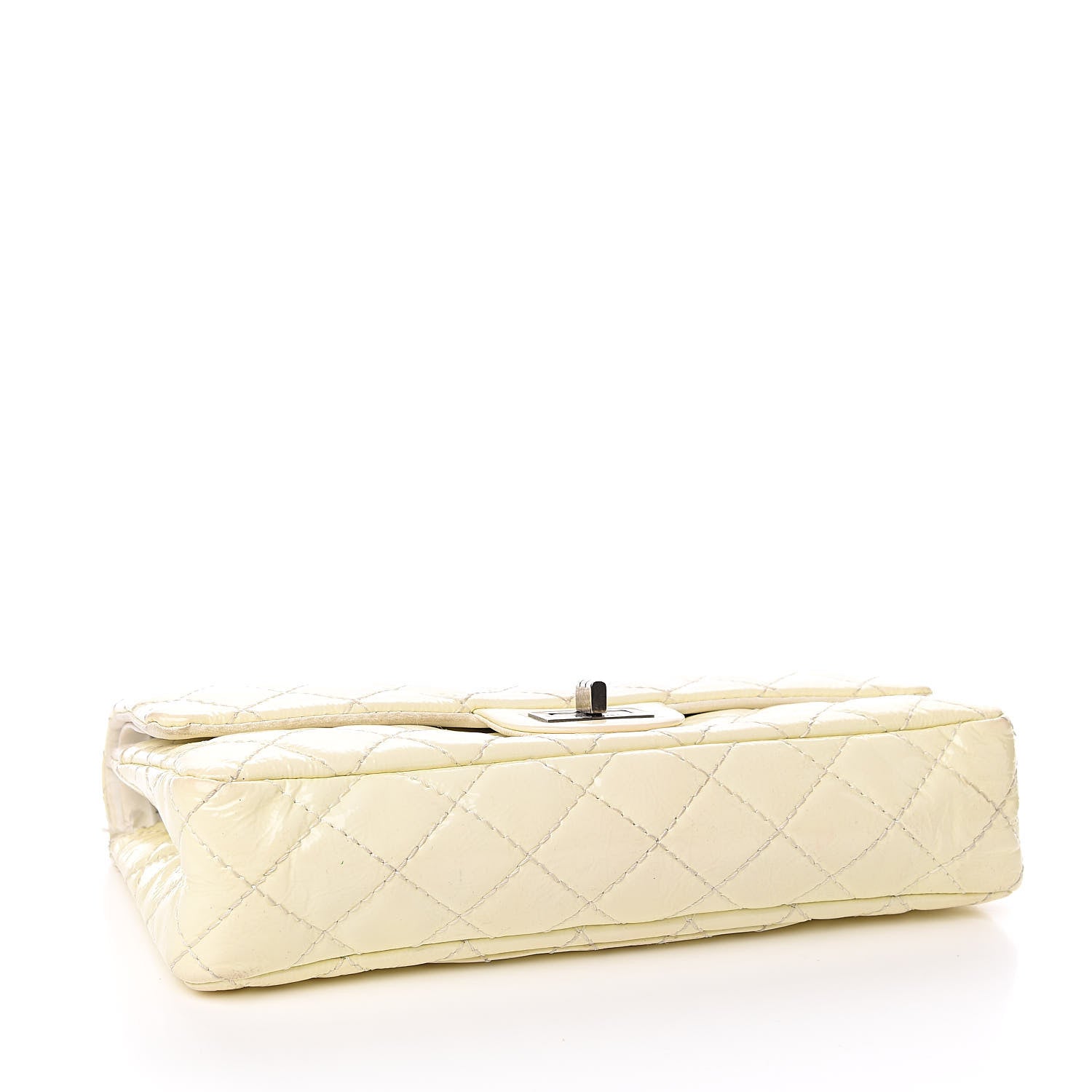 Chanel Patent Distressed Calfskin Quilted 2.55 Reissue 225 Flap White 4 of 10