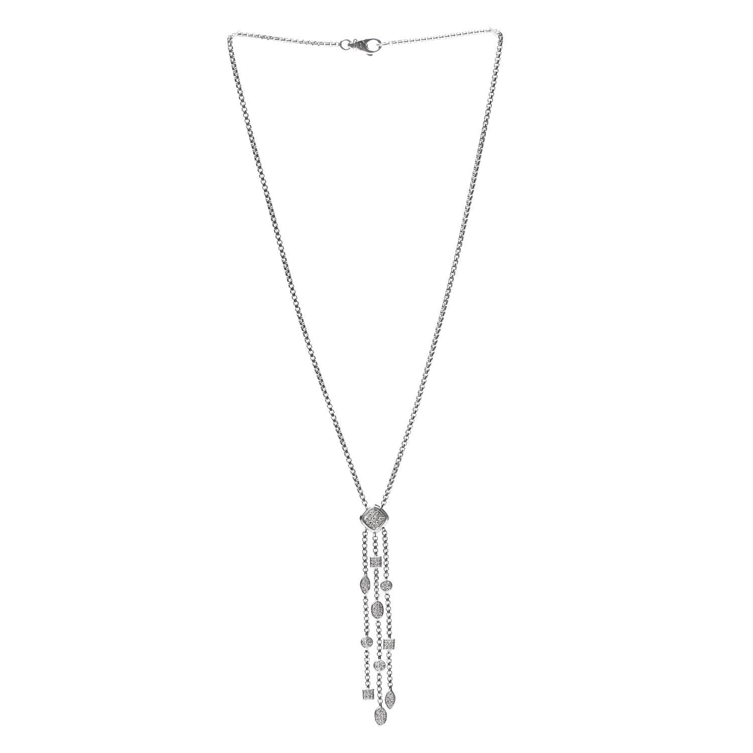 David Yurman Sterling Silver Diamond Confetti Ice Necklace 3 of 5