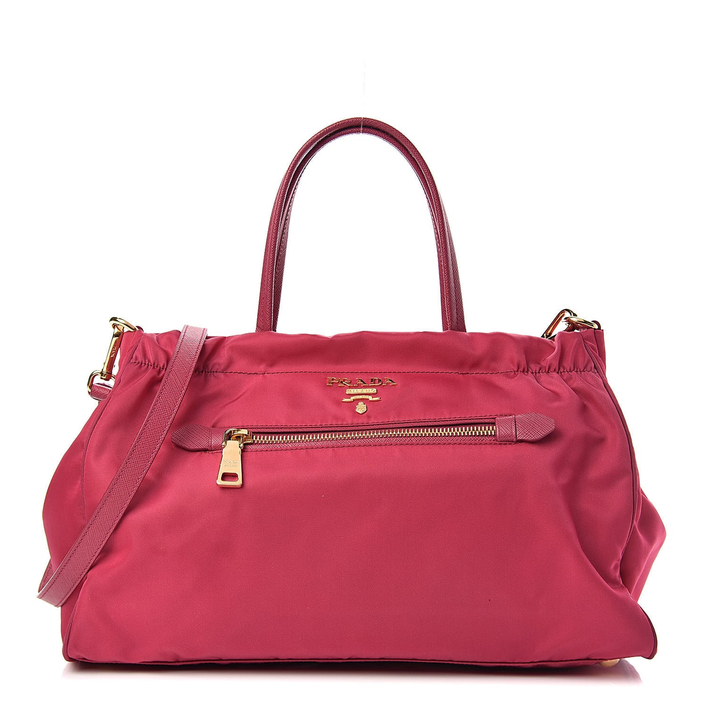Saffiano Tessuto Nylon Shopping Satchel Ibisco