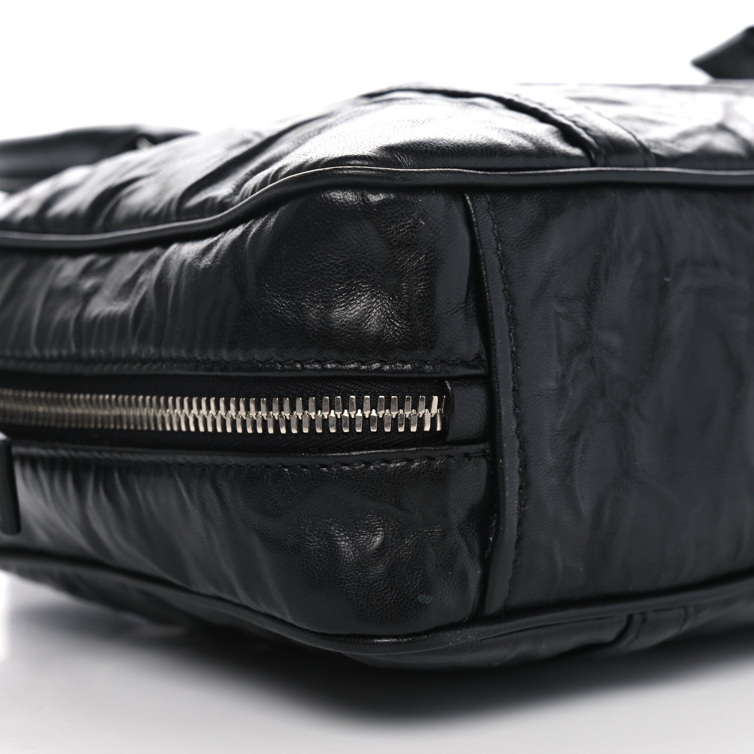 Prada Nappa Antique Medium Re-Edition 2001 Two Handle Bag Black 9 of 10