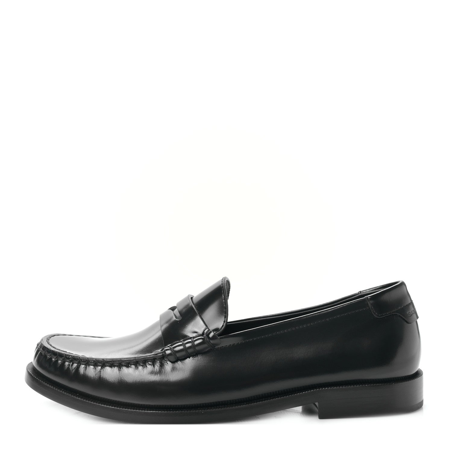 Saint Laurent Calfskin Penny Loafers 39.5 Black 1 of 8