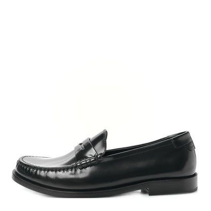 Saint Laurent Calfskin Penny Loafers 39.5 Black 1 of 8