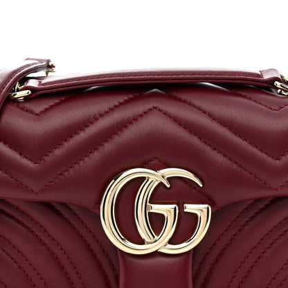 Gucci Lambskin Matelasse Small GG Marmont Shoulder Bag Rosso Ancora 8 of 12