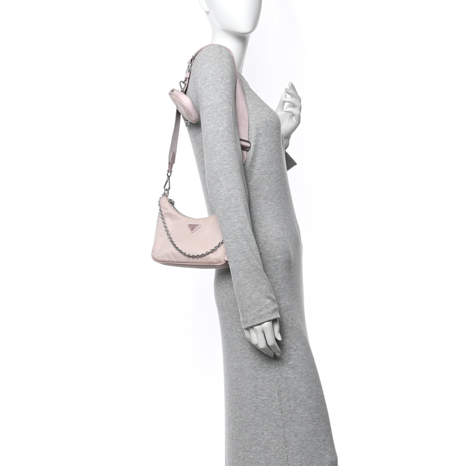 Prada Nylon Re-Edition 2005 Shoulder Bag Alabastro 2 of 14