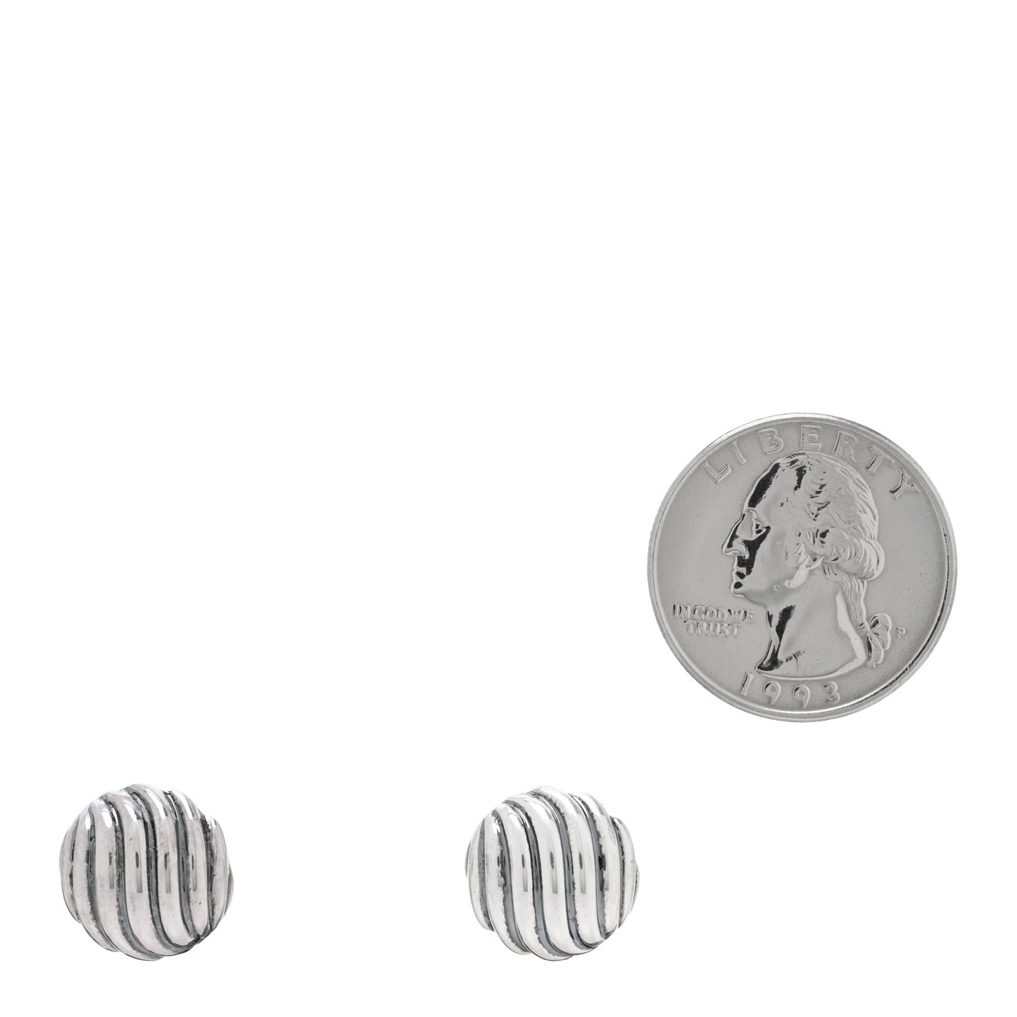 Sterling Silver 13mm Sculpted Cable Stud Earrings