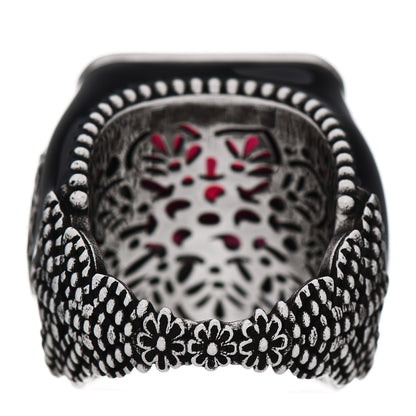 Gucci Sterling Silver Enamel Crystal Signet Ring Red 50 5.25 4 of 7