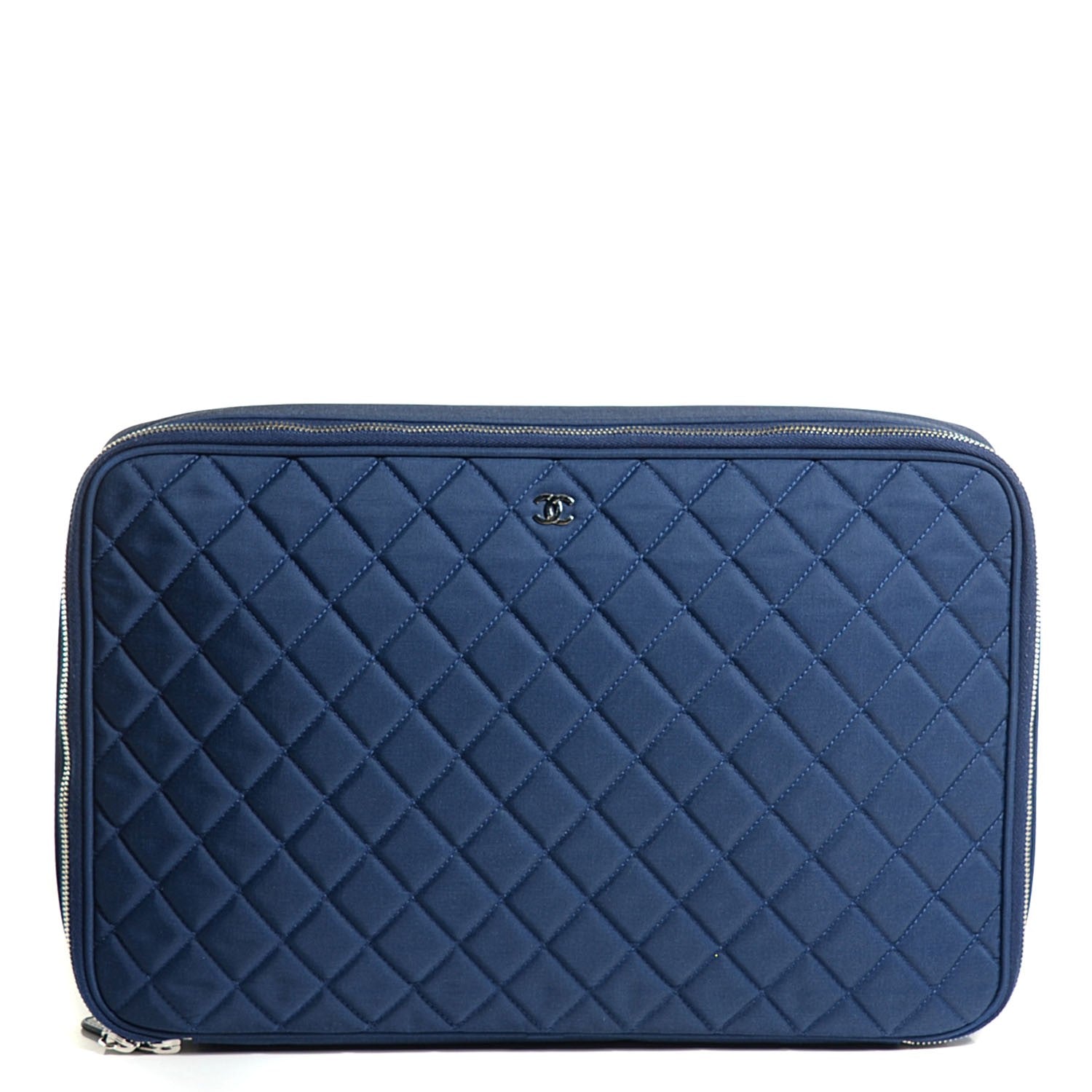 Chanel Nylon Quilted 15 Inch Laptop Case Blue 1 of 8