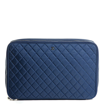 Chanel Nylon Quilted 15 Inch Laptop Case Blue 1 of 8