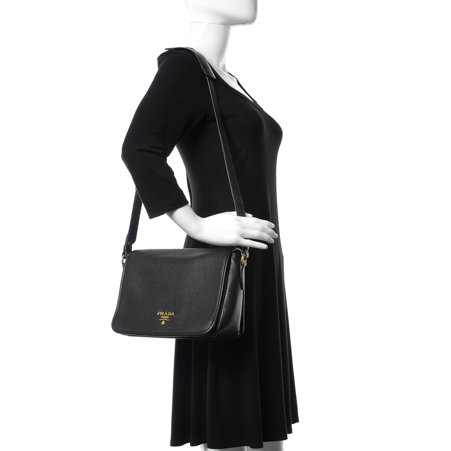 Vitello Phenix Crossbody Bag Black