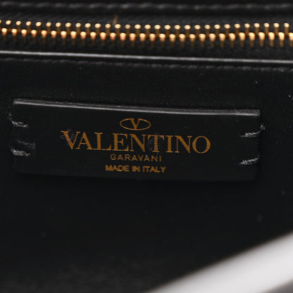 Valentino Garavani Nappa Large Roman Stud Shoulder Bag Black White 6 of 9