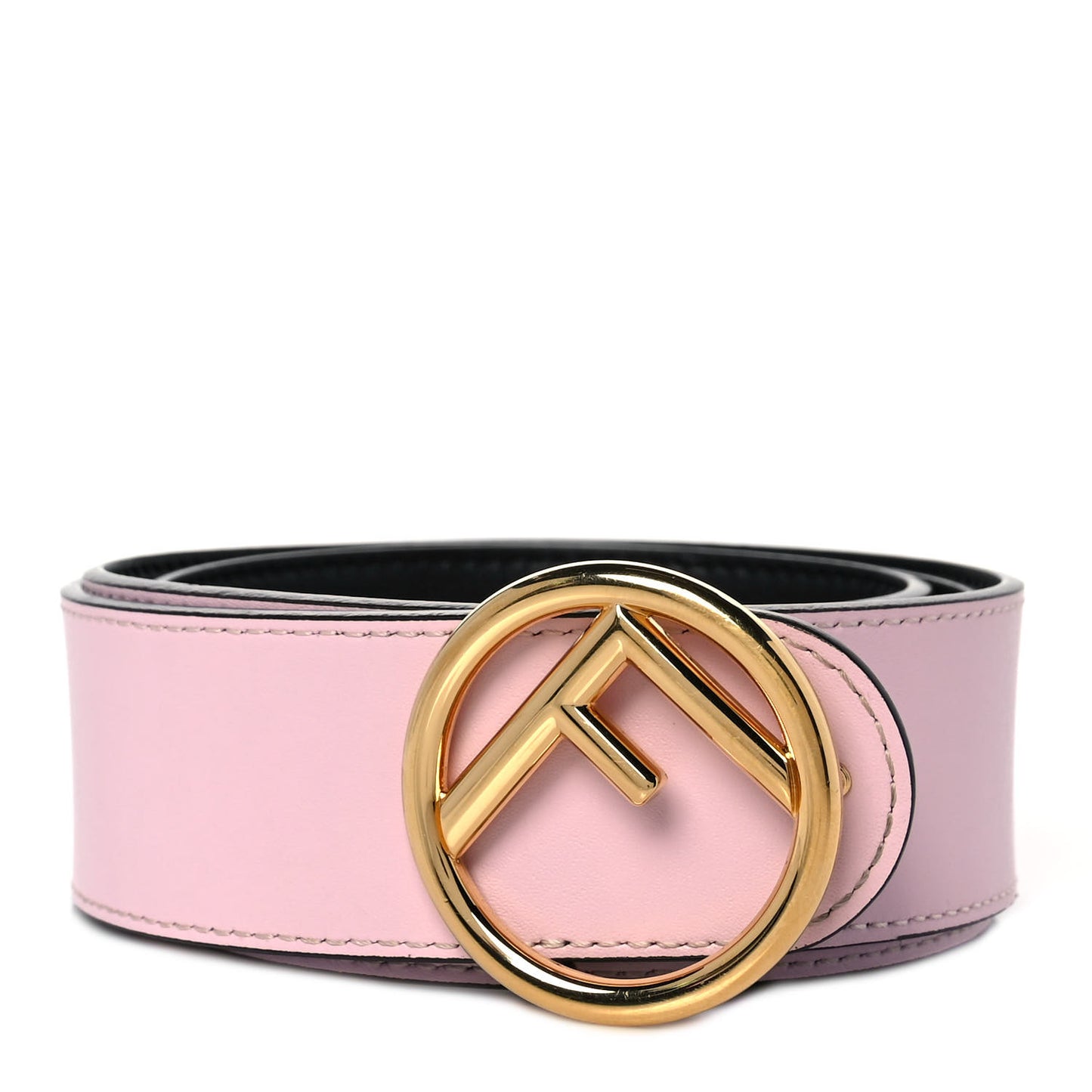 Vitello Liberty F is Fendi Bi-Color Reversible Belt 100 Black Peonia