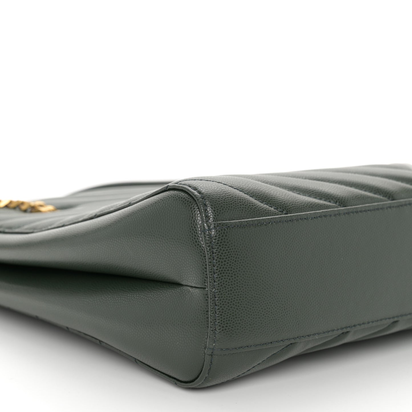 Grain de Poudre Matelasse Chevron Medium Tribeca Shopping Bag Vert Fonce