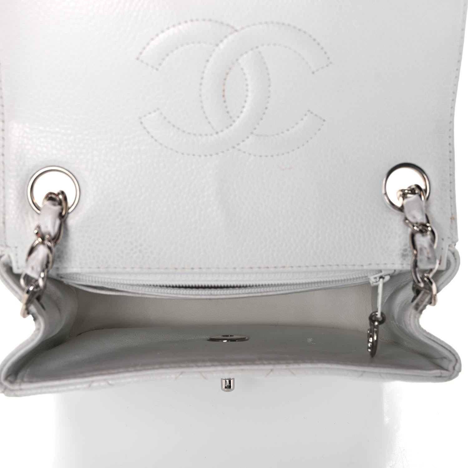 Chanel Caviar Quilted Mini Square Flap White 4 of 13