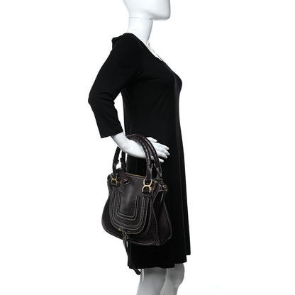 Chloe Smooth Calfskin Small Marcie Satchel Black Raisin 2 of 12