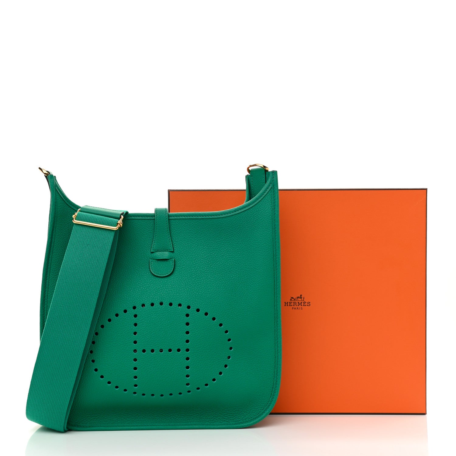 Hermes Taurillon Clemence Evelyne III PM Vert Jade 10 of 10