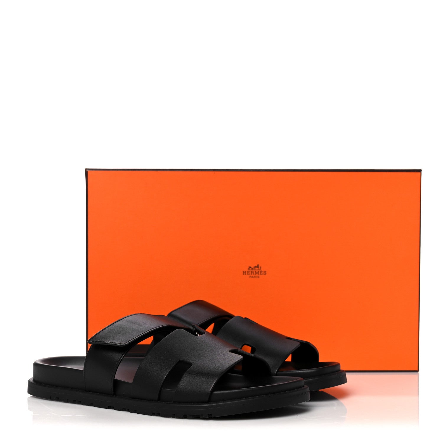 Hermes Calfskin Womens Chypre Sandals 41 Black 9 of 9