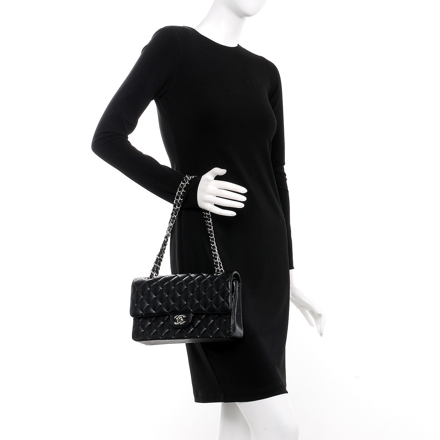 Chanel Caviar Quilted Medium Double Flap Black 3 of 8
