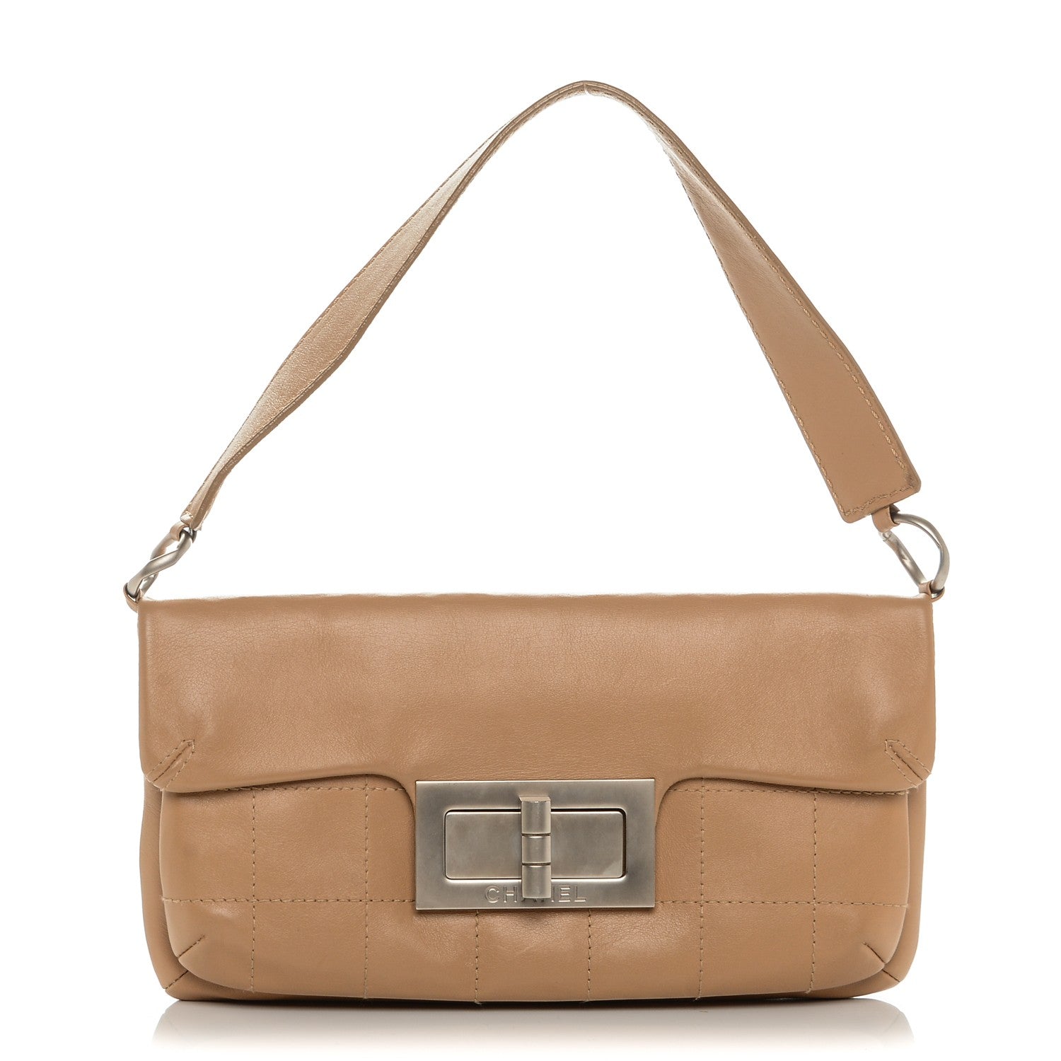 Chanel Calfskin Square Stitched Mademoiselle Shoulder Bag Tan 1 of 7