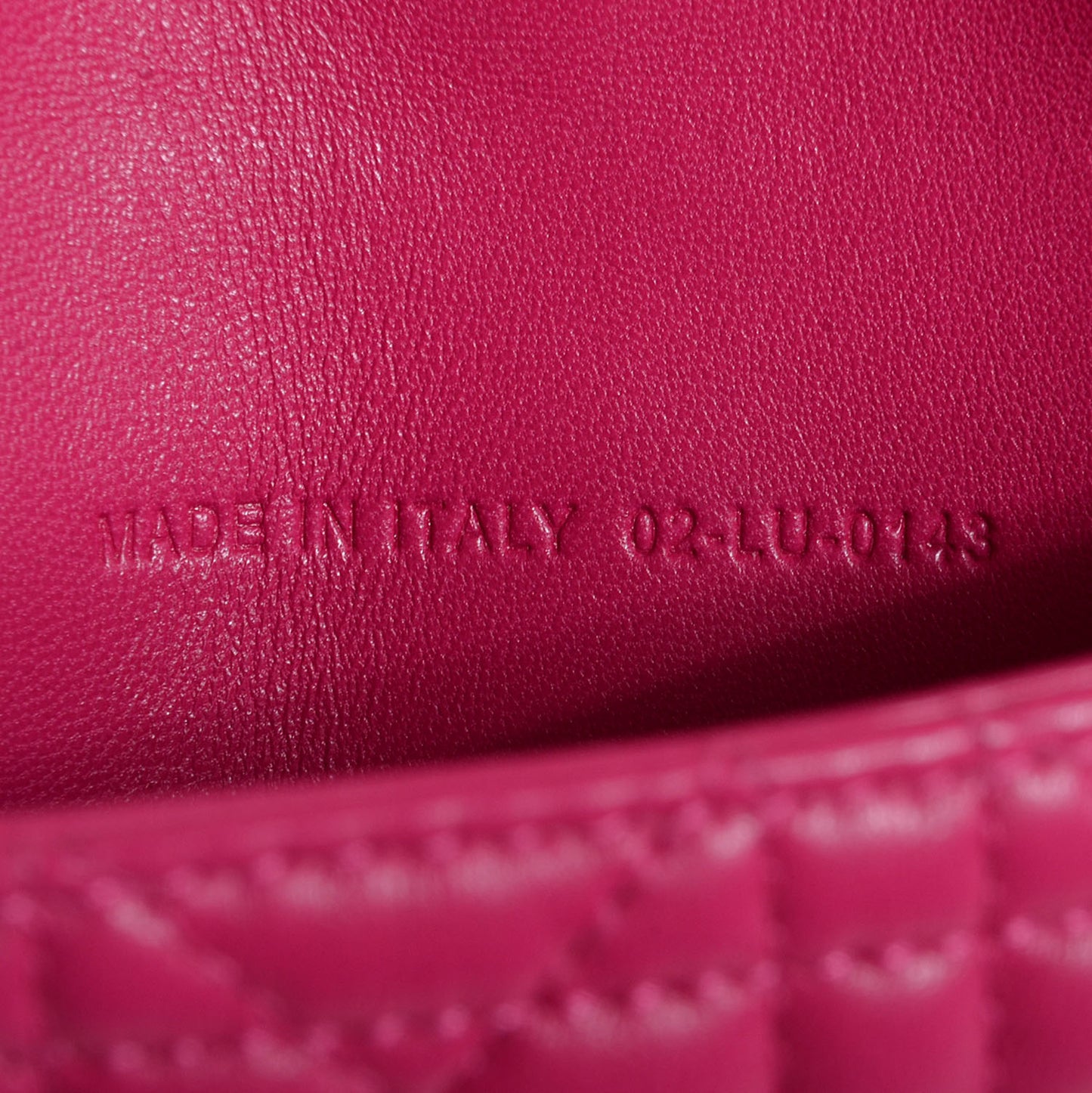 Lambskin Cannage Miss Dior Promenade Pouch Fuchsia