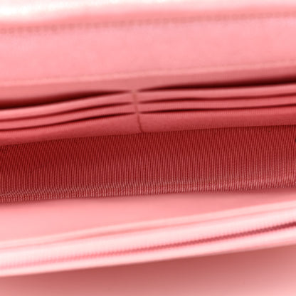 Chanel Iridescent Caviar Quilted Wallet on Chain WOC Rose Pink 5 of 11