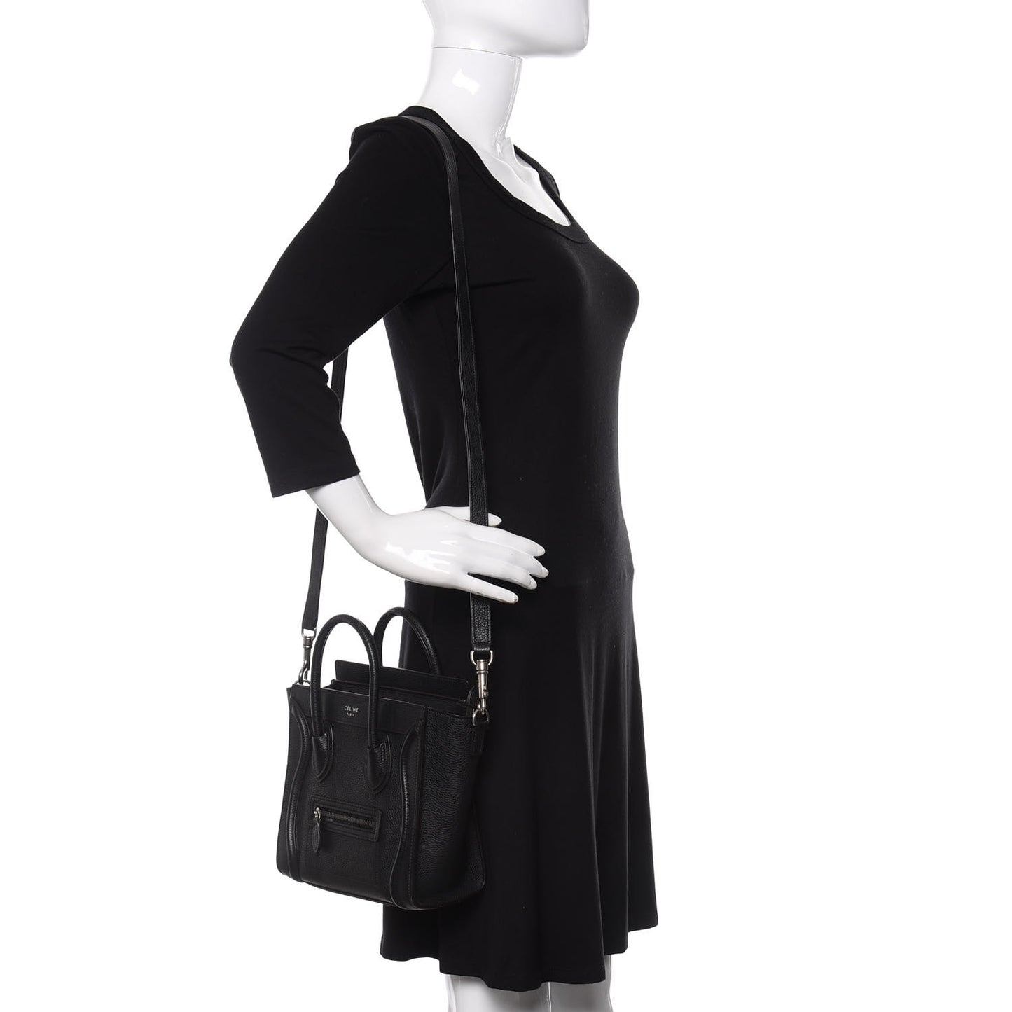 Drummed Calfskin Nano Luggage Black