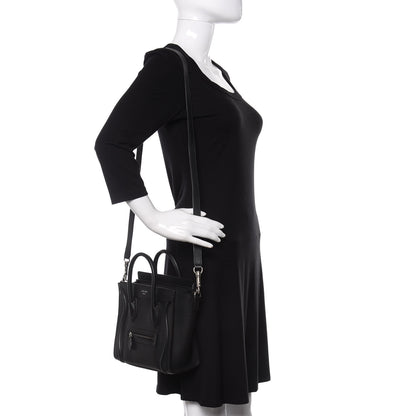 Celine Drummed Calfskin Nano Luggage Black 2 of 13