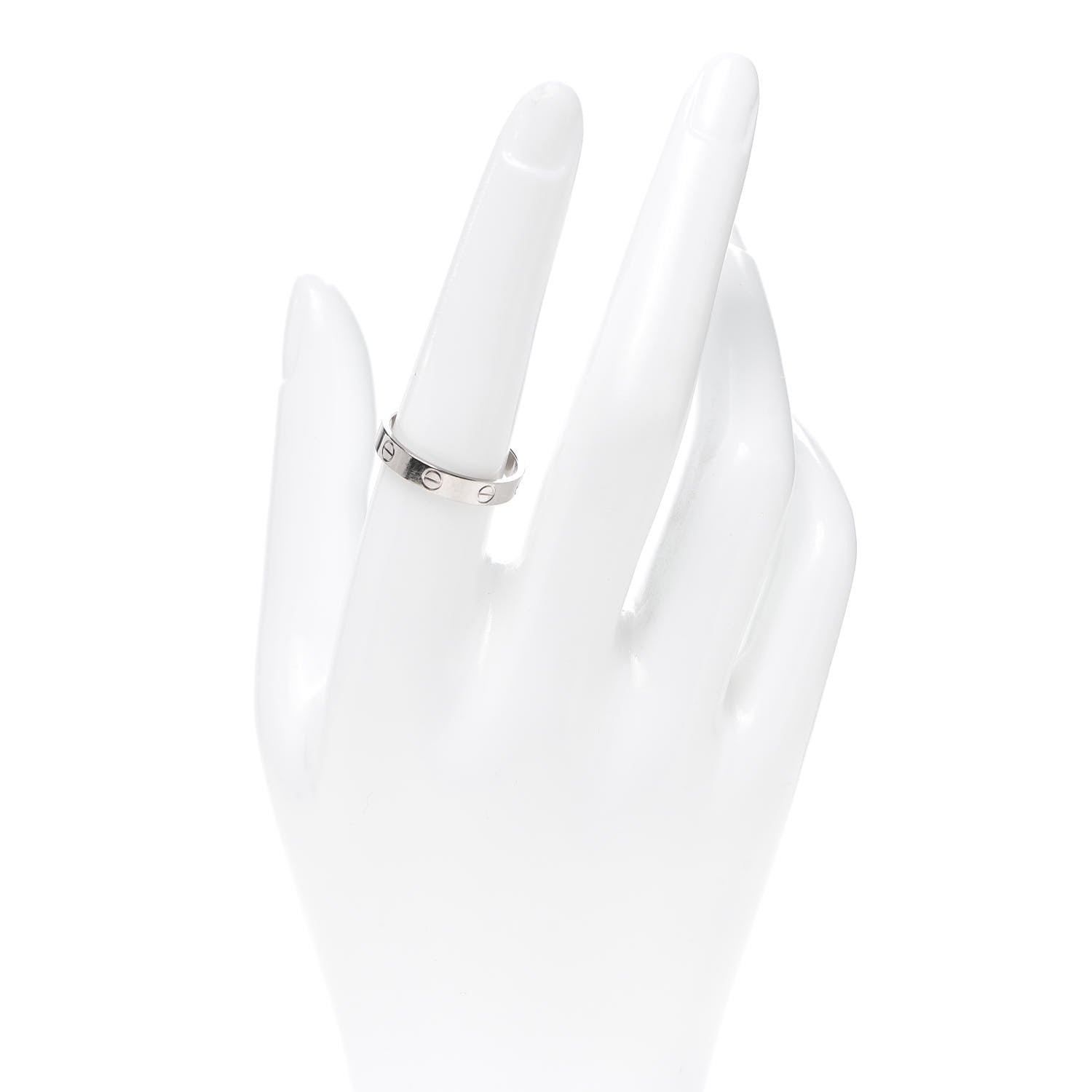 Cartier 18K White Gold 3.5mm LOVE Wedding Band Ring 57 8 2 of 5
