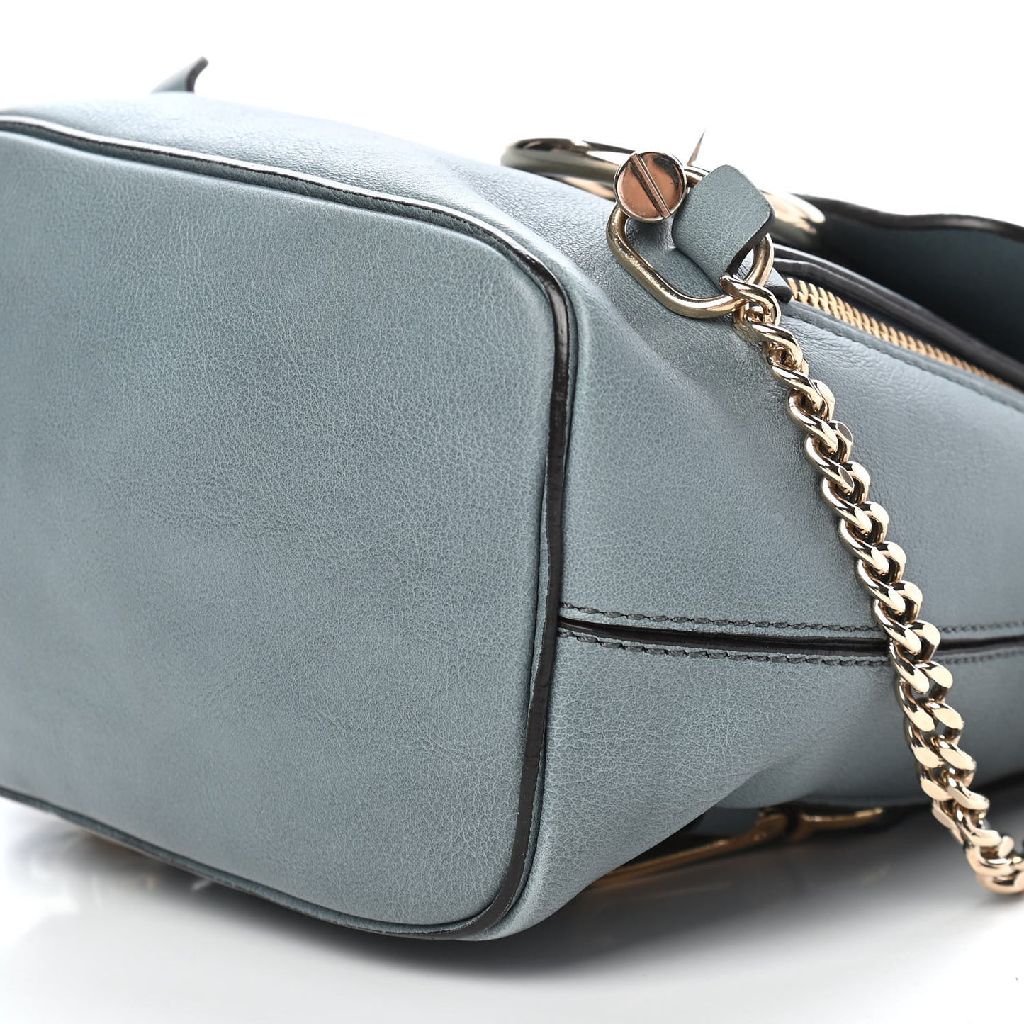 Suede Calfskin Mini Faye Backpack Washed Blue